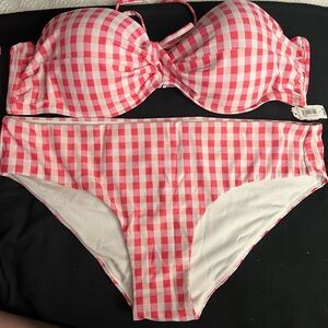 NWT Gap Pink Gingham Bikini Set